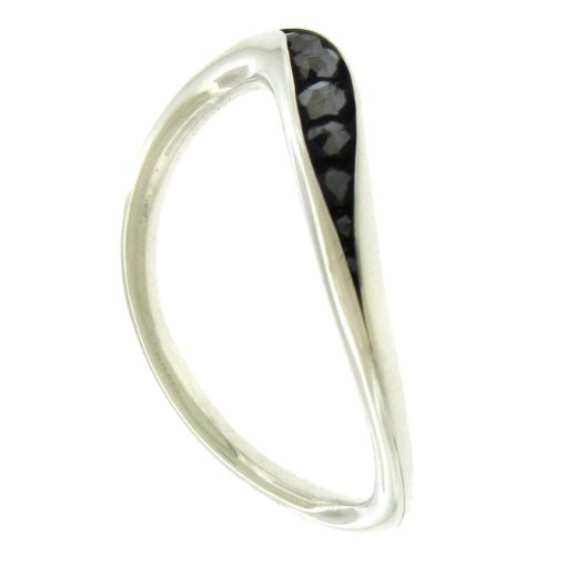Timo Krapf: Sterling Black Diamond Wave Ring - Image 2