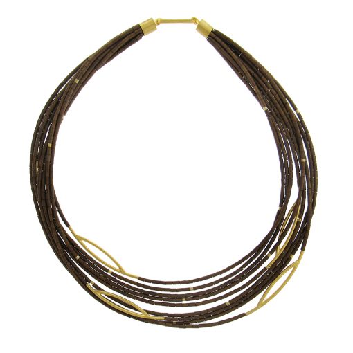 Contemporary Hematite Vermeil Necklace - Image 2