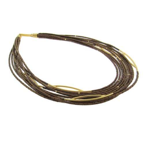 Contemporary Hematite Vermeil Necklace - Image 3