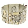 Earl Pardon: Sterling 14K Wide Panel Bracelet