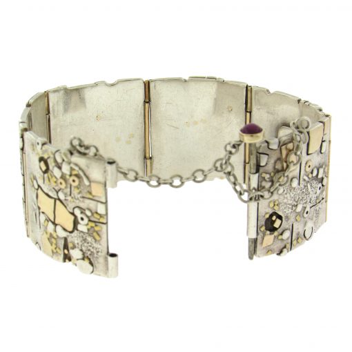 Earl Pardon: Sterling 14K Wide Panel Bracelet - Image 6
