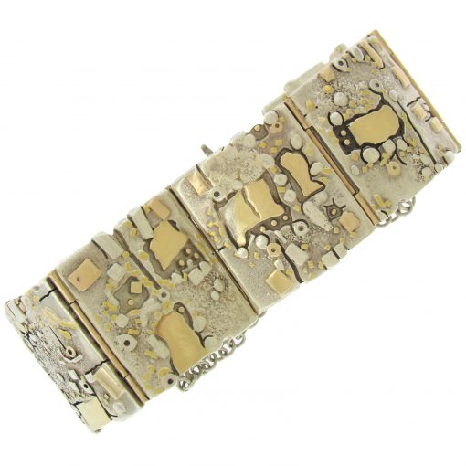 Earl Pardon: Sterling 14K Wide Panel Bracelet - Image 7