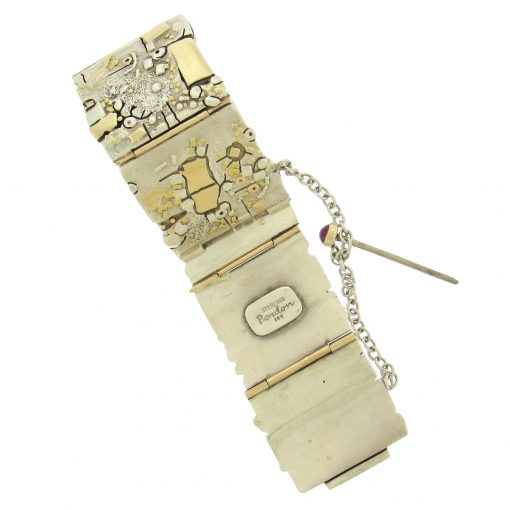 Earl Pardon: Sterling 14K Wide Panel Bracelet - Image 8