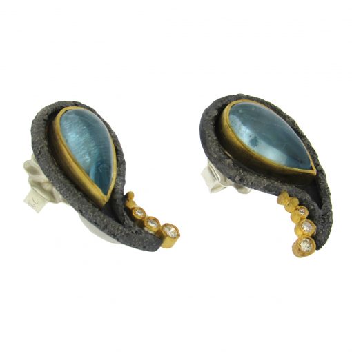 Michael Jensen: Aquamarine Diamond Earrings - Image 2