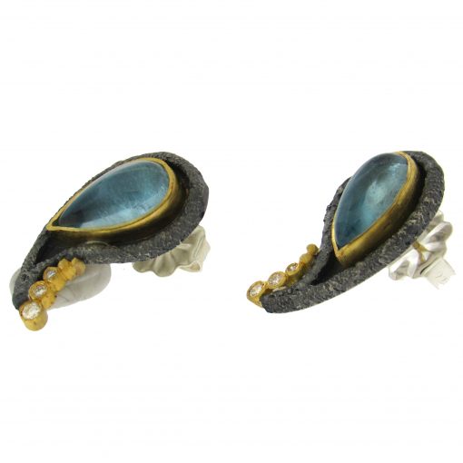 Michael Jensen: Aquamarine Diamond Earrings - Image 3