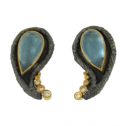 Michael Jensen: Aquamarine Diamond Earrings - Image 4
