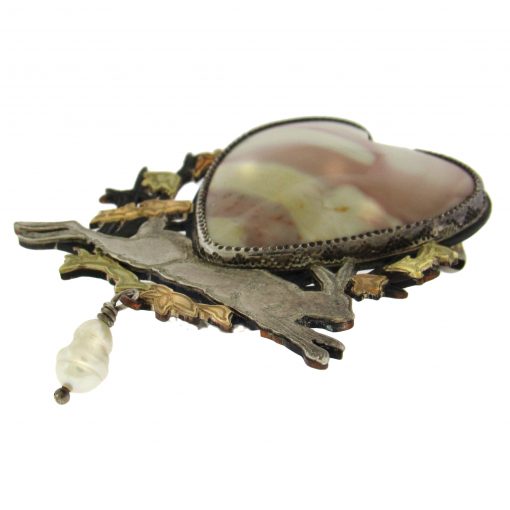 Pat Garrett: Agate Heart Brooch - Image 2