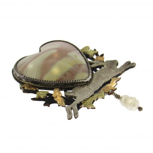 Pat Garrett: Agate Heart Brooch - Image 3