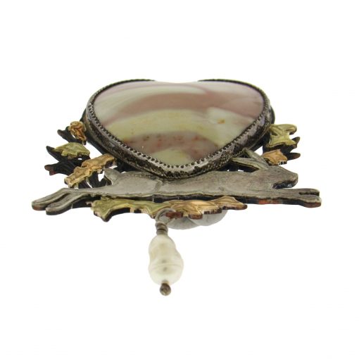 Pat Garrett: Agate Heart Brooch - Image 4