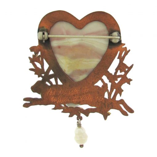 Pat Garrett: Agate Heart Brooch - Image 5