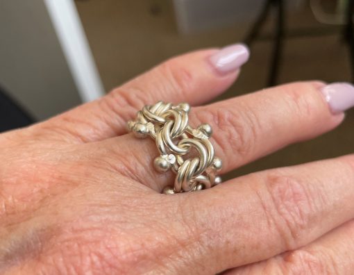 Lucie Heskett-Brem: Handmade Sterling Link Ring - Image 5