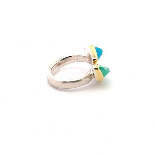 Margoni Studio: Turquoise & Chrysoprase Ring - Image 4