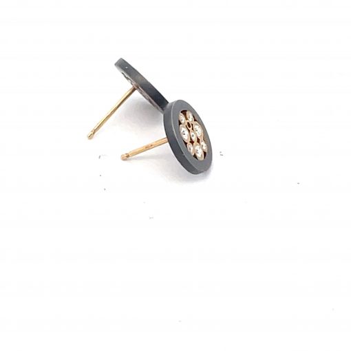 Belle Brooke: Two-Tone Diamond 'Cielo' Earring Studs - Image 4