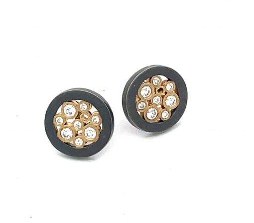 Belle Brooke: Two-Tone Diamond 'Cielo' Earring Studs