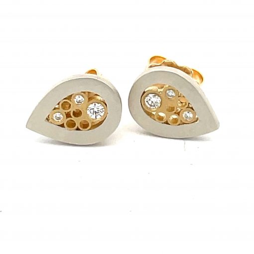Belle Brooke: Diamond Teardrop Earring Studs - Image 3
