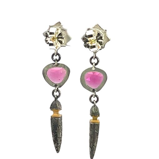 Michael Jensen: Tourmaline Garnet Drop Earrings - Image 3