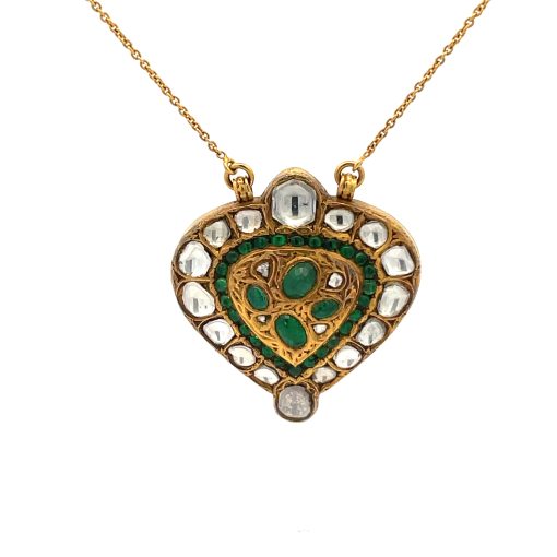 Estate Moghul-Style Diamond Emerald Necklace - Image 2