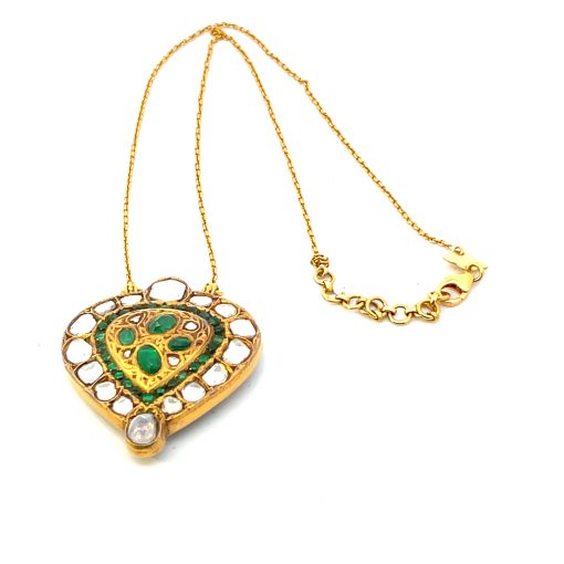 Estate Moghul-Style Diamond Emerald Necklace - Image 3