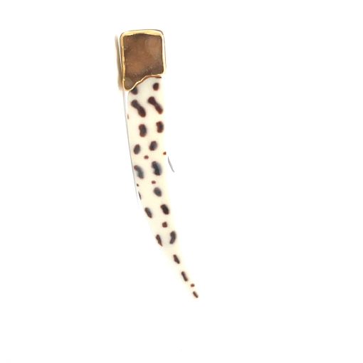Tom Herman: Spotted Agate Druzy Brooch - Image 2