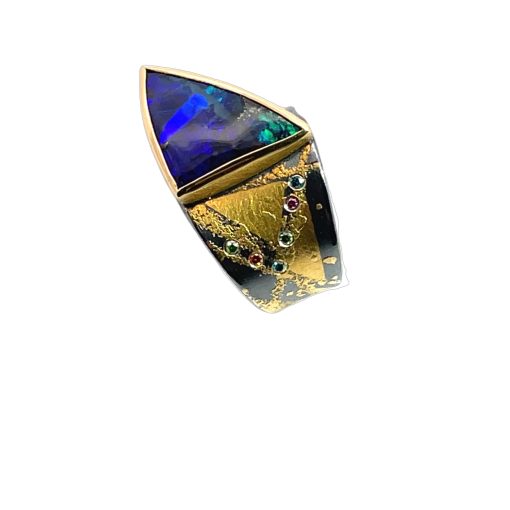 Peter Schmid: Boulder Opal Diagonal Ring - Image 5