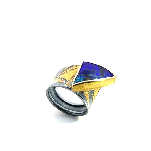 Peter Schmid: Boulder Opal Diagonal Ring - Image 2