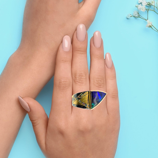 Peter Schmid: Boulder Opal Diagonal Ring - Image 3