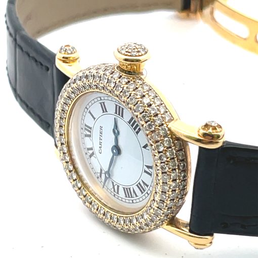18K Cartier Diamond Diabolo Wristwatch - Image 2