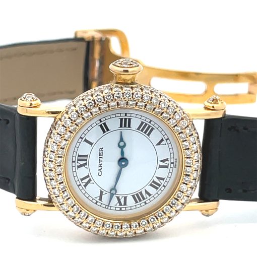 18K Cartier Diamond Diabolo Wristwatch - Image 3