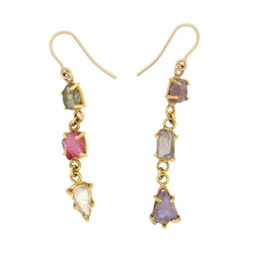 Fredricka Kulicke: Uncut Fancy Sapphires Earrings