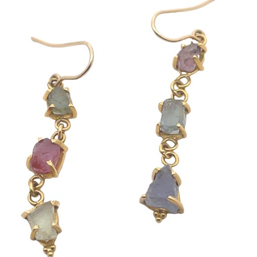 Fredricka Kulicke: Uncut Fancy Sapphires Earrings - Image 4
