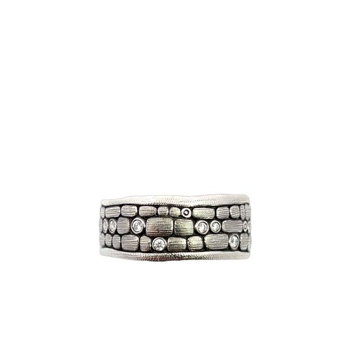 Alex Sepkus: Platinum 'Old Bridge' Diamond Band - Image 2