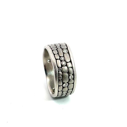 Alex Sepkus: Platinum 'Old Bridge' Diamond Band - Image 6