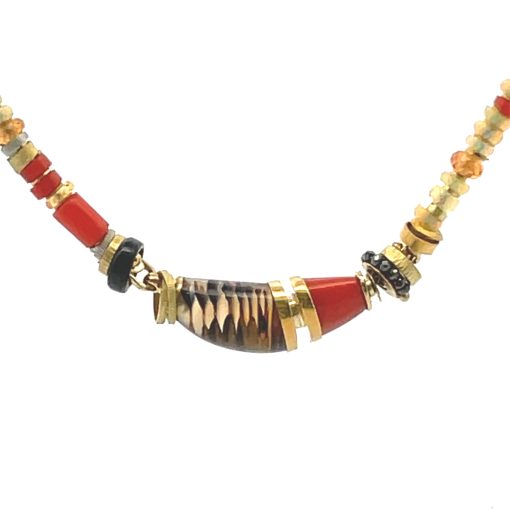 Michael Boyd: Carved Coral Beaded Necklace - Image 3