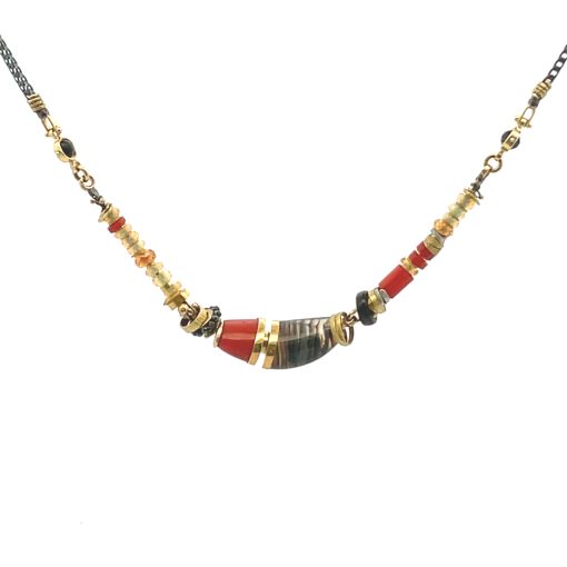 Michael Boyd: Carved Coral Beaded Necklace - Image 6