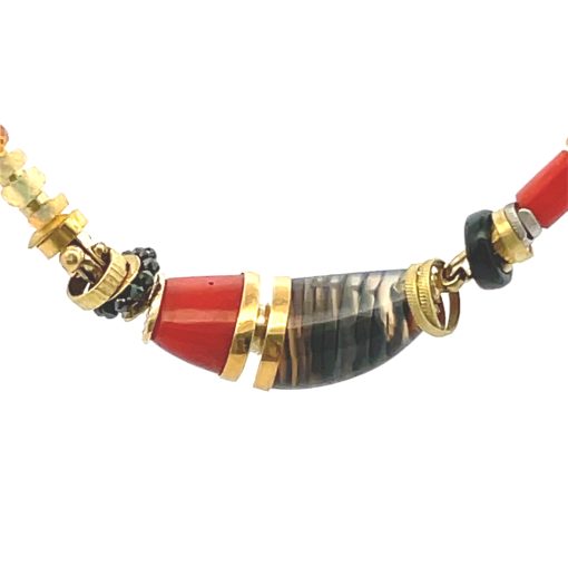 Michael Boyd: Carved Coral Beaded Necklace - Image 5