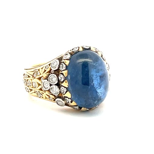 Arts & Crafts Sapphire Diamond Ring - Image 4