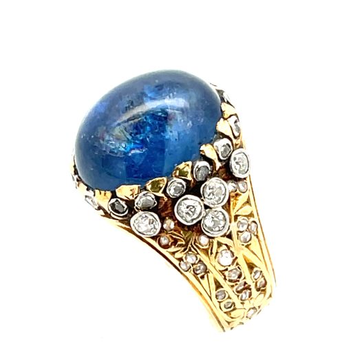 Arts & Crafts Sapphire Diamond Ring - Image 2