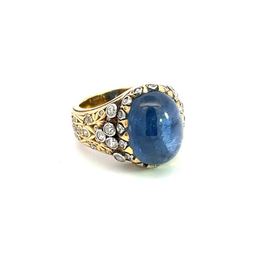 Arts & Crafts Sapphire Diamond Ring - Image 5