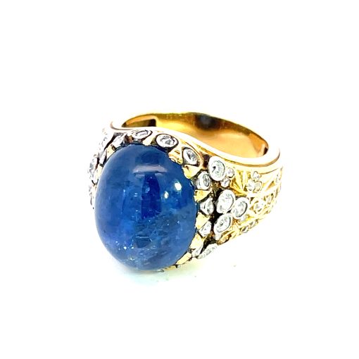 Arts & Crafts Sapphire Diamond Ring - Image 6