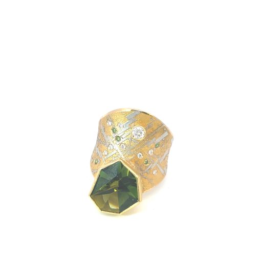 Peter Schmid: Green Tourmaline Cigar Band Ring - Image 5
