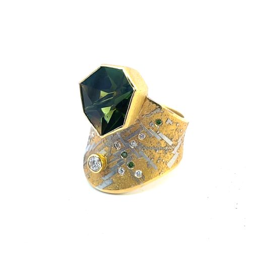Peter Schmid: Green Tourmaline Cigar Band Ring - Image 2