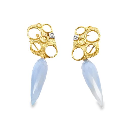 Marco Borghesi: Day/Night Blue Chalcedony Earrings - Image 3