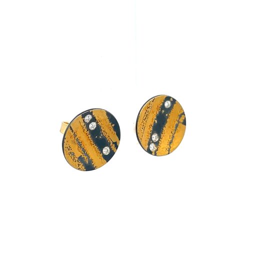 Atelier Zobel: Gold, Sterling Diamond Ear Studs - Image 4