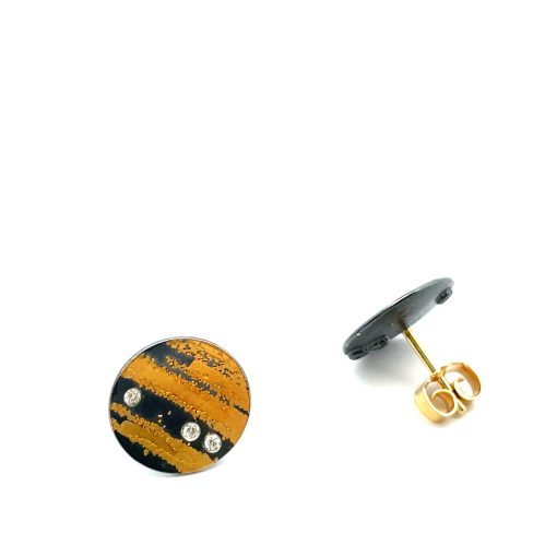 Atelier Zobel: Gold, Sterling Diamond Ear Studs - Image 2