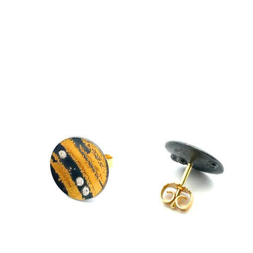 Atelier Zobel: Gold, Sterling Diamond Ear Studs - Image 3