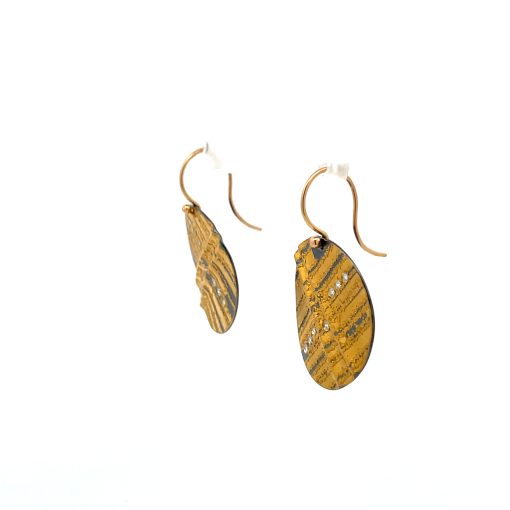 Peter Schmid: Gold and Silver Diamond Disc Drop Earrings - Image 5