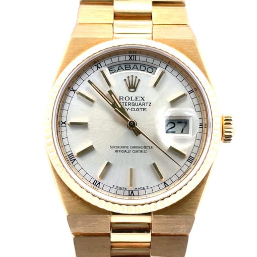 18K Rolex OysterQuartz Ref. 19018 Day-Date Wristwatch