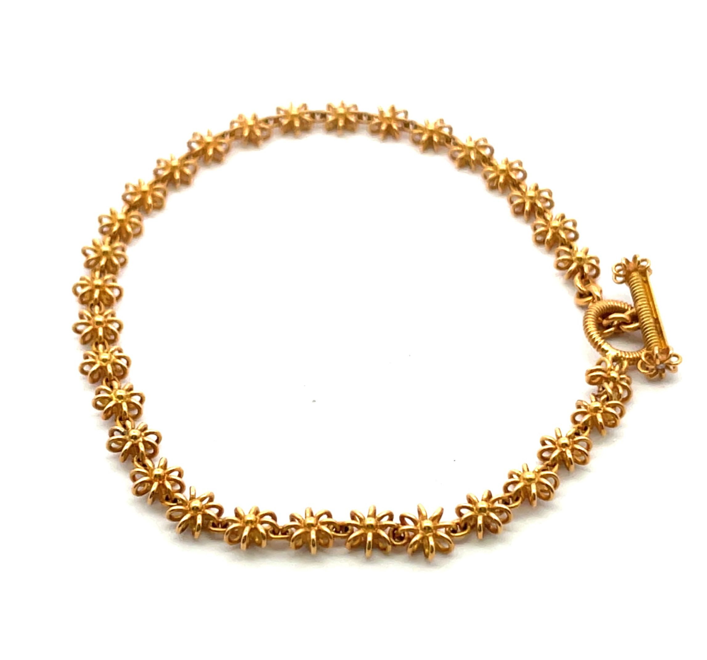 Lucie Heskett-Brem: 20K Pink Gold Flower Link Bracelet