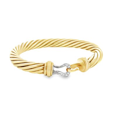 David Yurman: Estate 14K Diamond Cable Bracelet