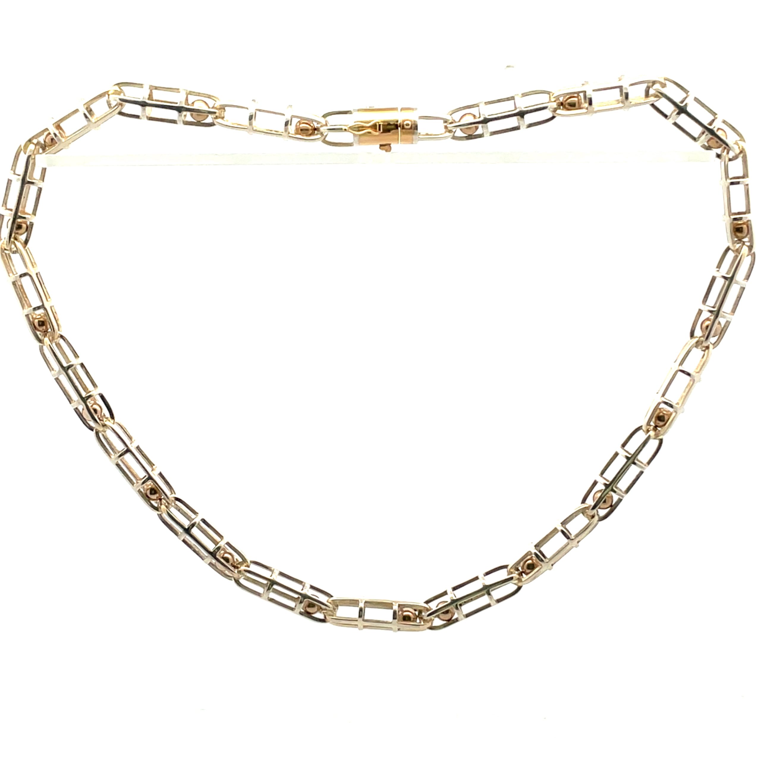 Sterling 14K Cage Link Necklace - Image 4